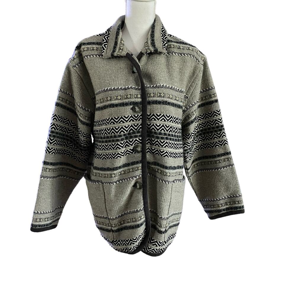 The Limited Black and Tan Patterned Utility Jacket